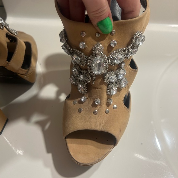 Kurt Geiger Beige Embellished Heels - Picture 5 of 8